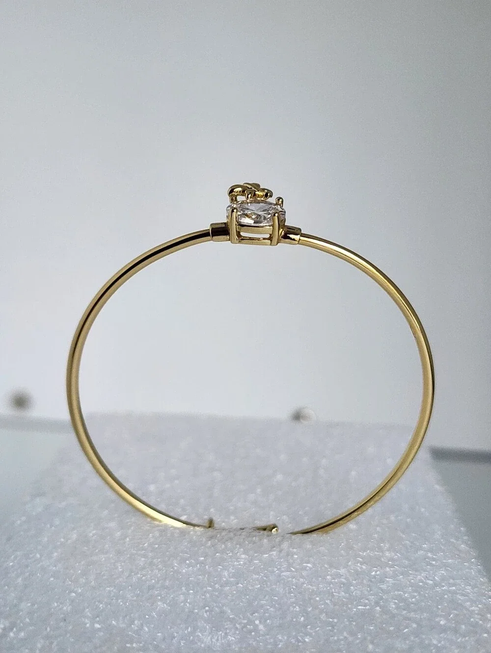 Gold Plated Butterfly CZ Bangle Bracelet Girls Kids 40mm Gift Jewelry